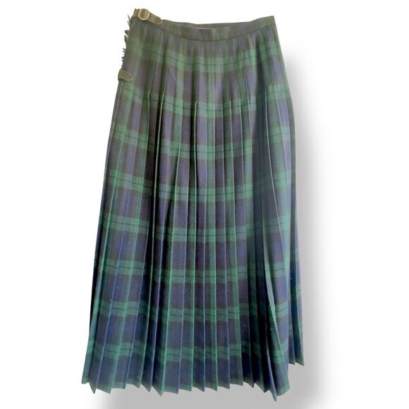 Macnab Scottish Tartan Wool Kilt Skirt Women’s L Plaid Wrap Pleated Fringe 32” - Picture 6 of 10